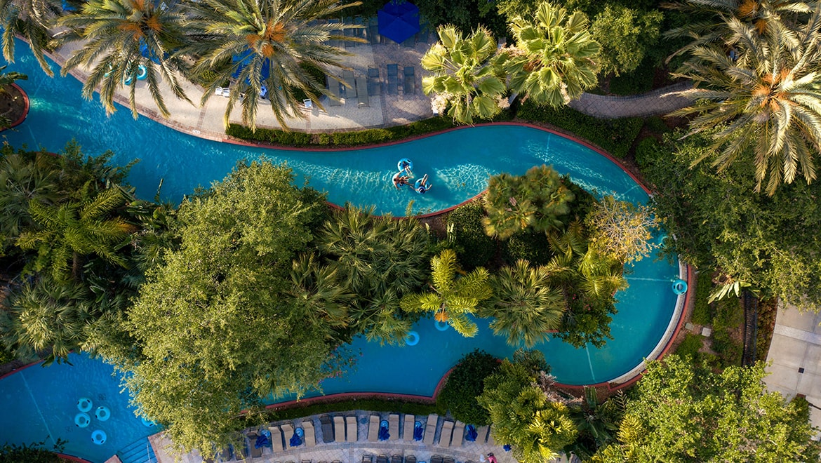 Aerial view of the lazy river